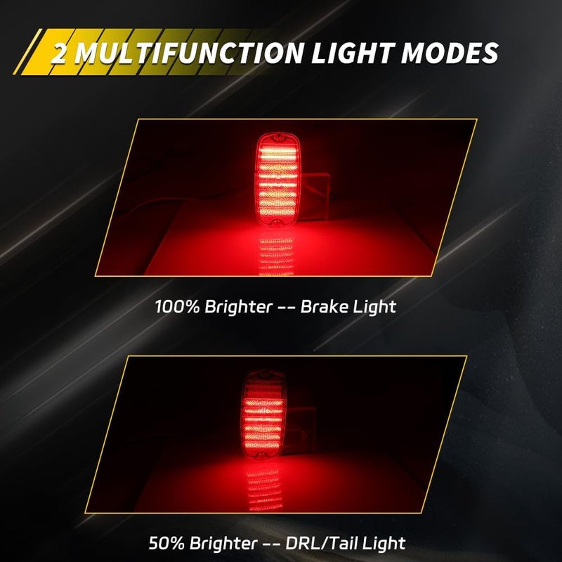 VYNTRAL Tail Light Compatible with Chevy/GMC Fleetside Pickup Truck 1960 1961 1962 1963 1964 1965 1966, [2 in 1 Design] Brake Light & Running Light, Red LED Rear Tail Lamp, 2 PCS, Red Lens - Image 3